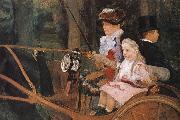 Mary Cassatt The woman and the child are driving the carriage Spain oil painting artist